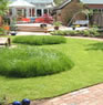 Circular lawn in a Contemporary garden, Modern garden Wellesborne